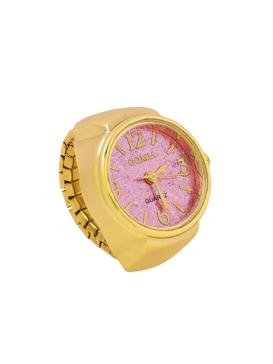 Yellow Chimes trendy gold ring watch - statement jewelry for parties