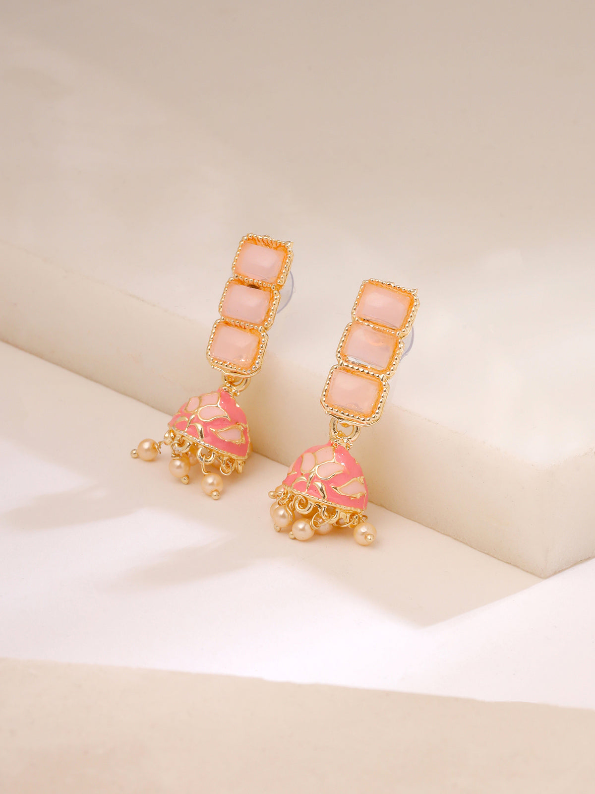 Yellow Chimes lightweight pink earrings - everyday wear