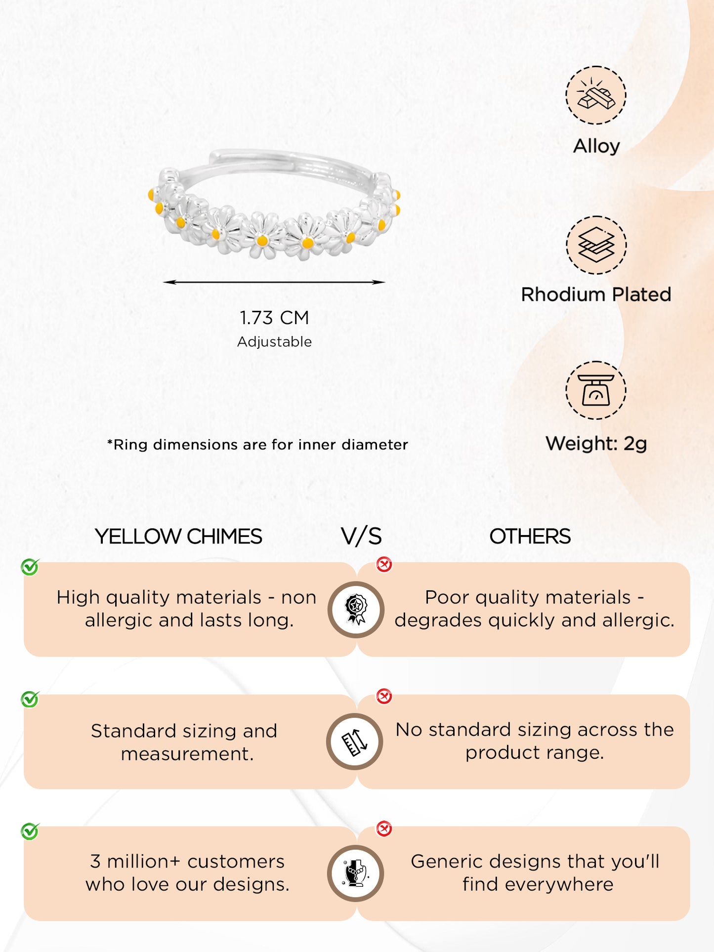 Yellow Chimes floral ring - stylish date night wear