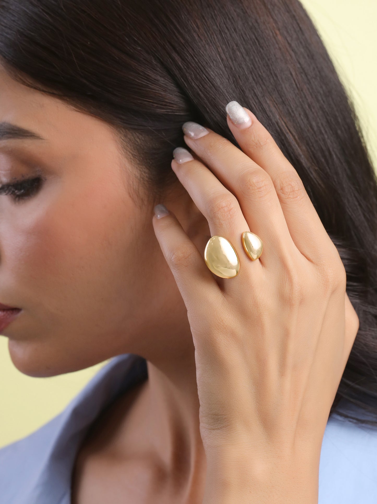 Yellow Chimes bold gold ring - perfect for romantic dates