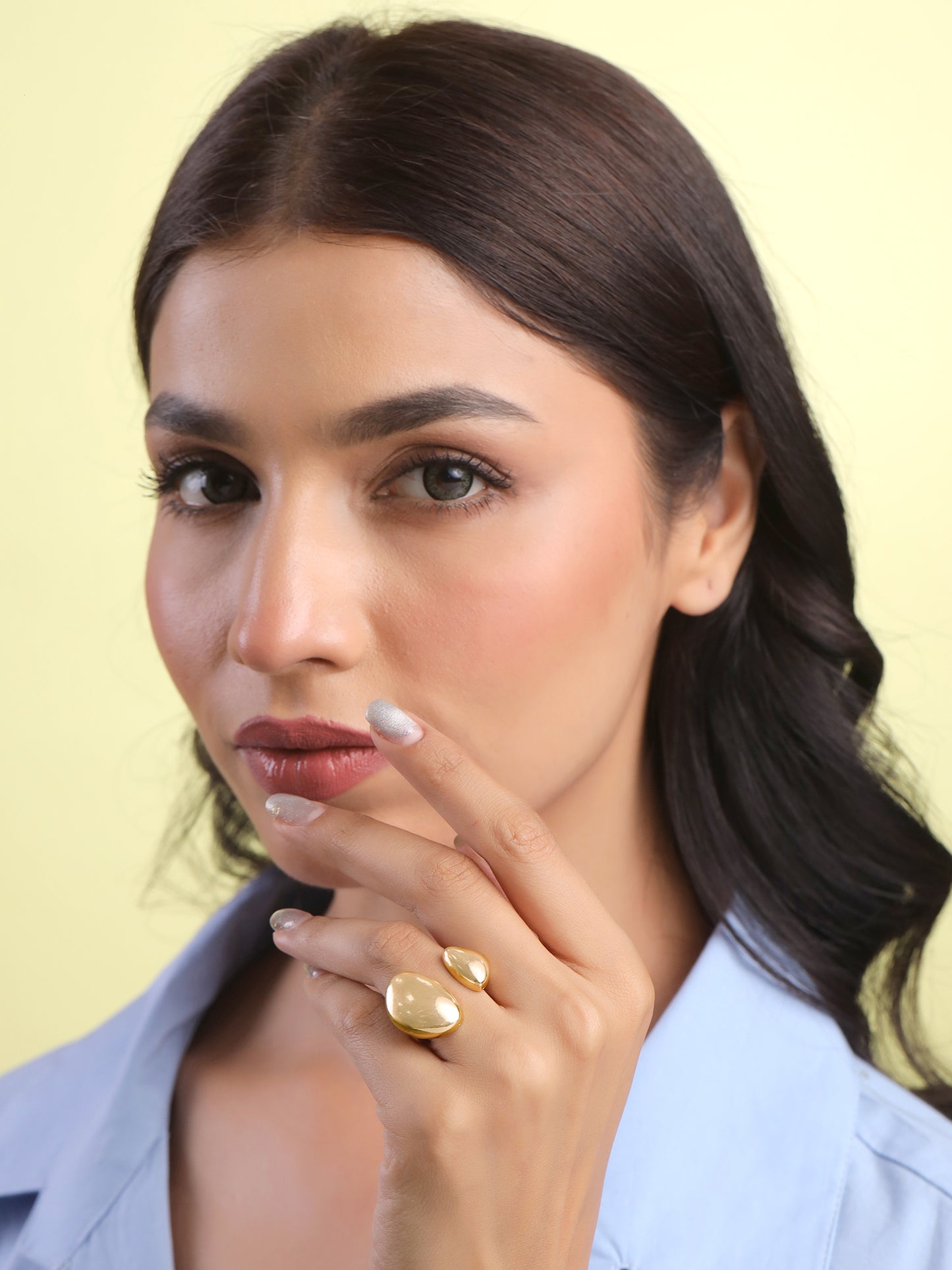 Yellow Chimes fashion gold plated ring - daily wear accessory