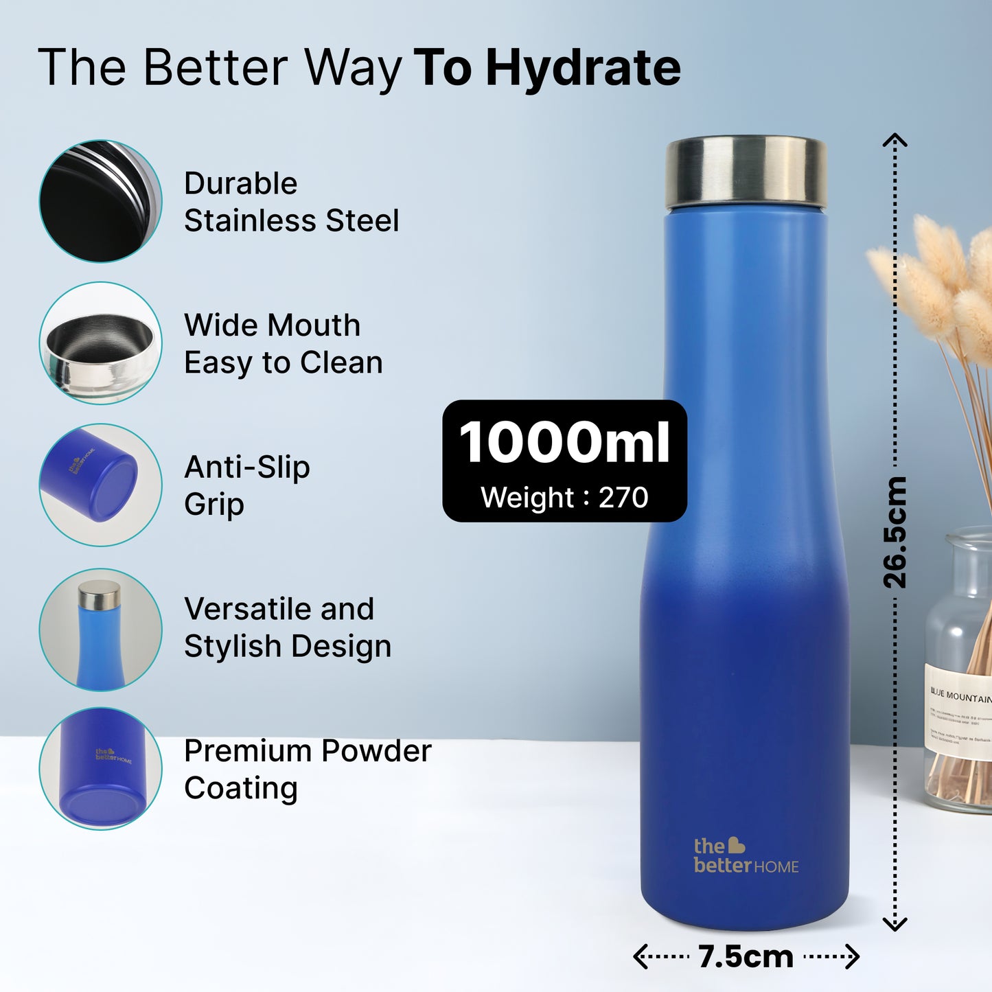 The Better Home stainless steel water bottle - outdoor activities