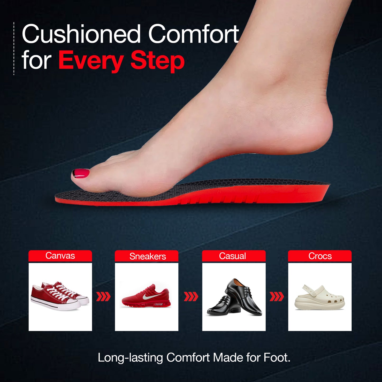 Dr Foot gel arch support insoles - for daily wear