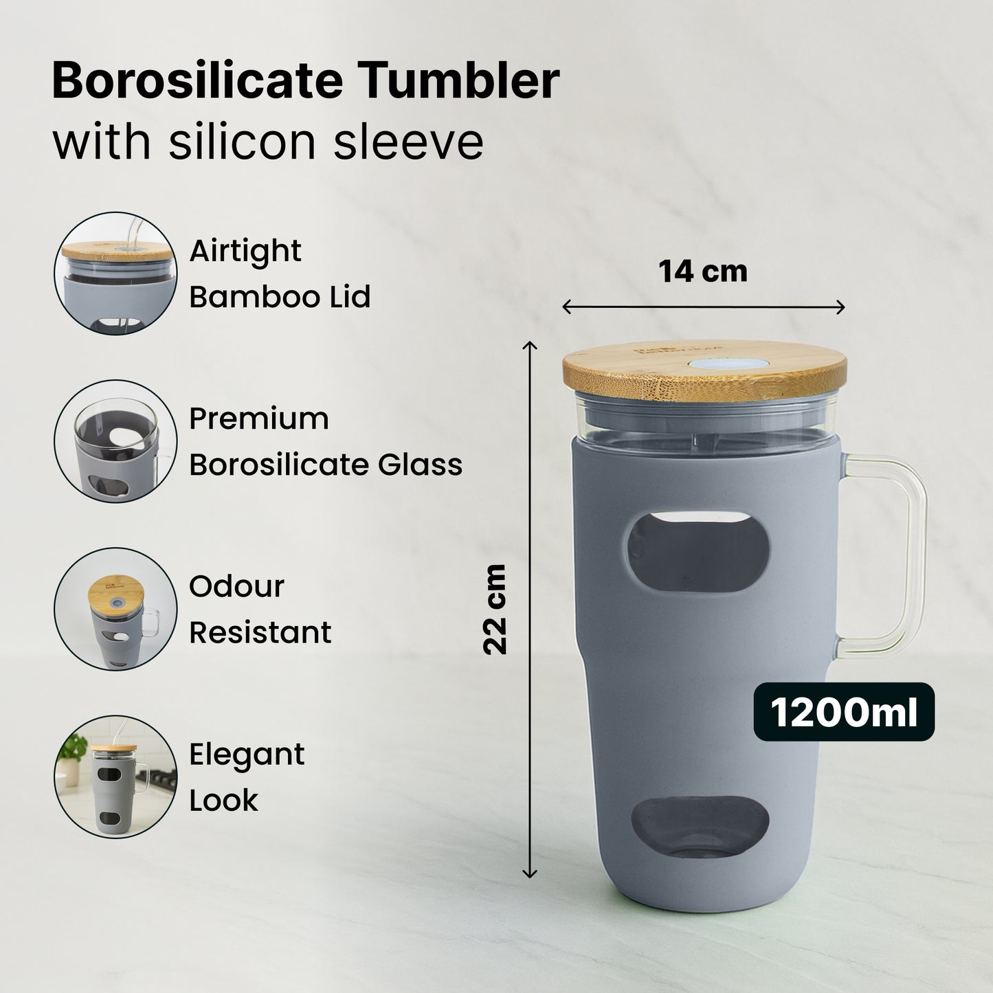 The Better Home stylish tumbler with glass straw - gift idea