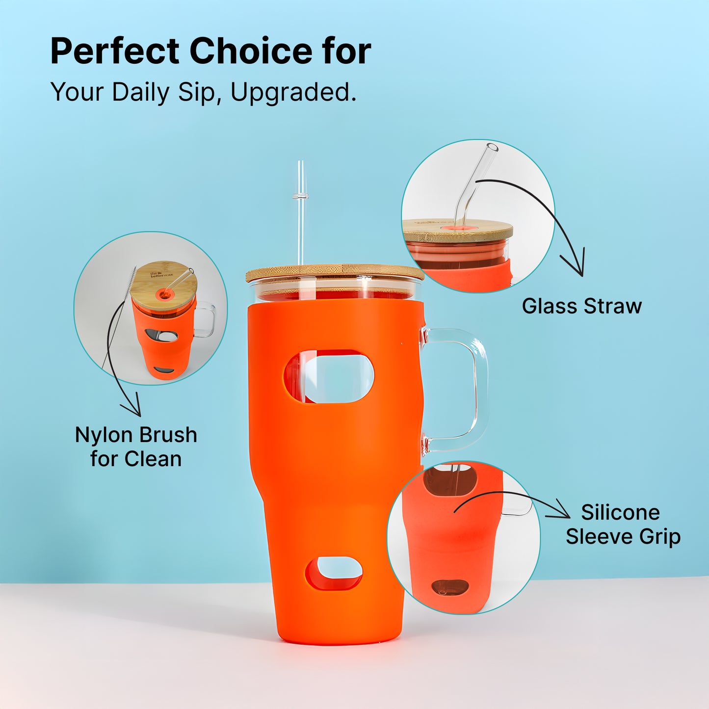 The Better Home glass tumbler - kids school lunch drink