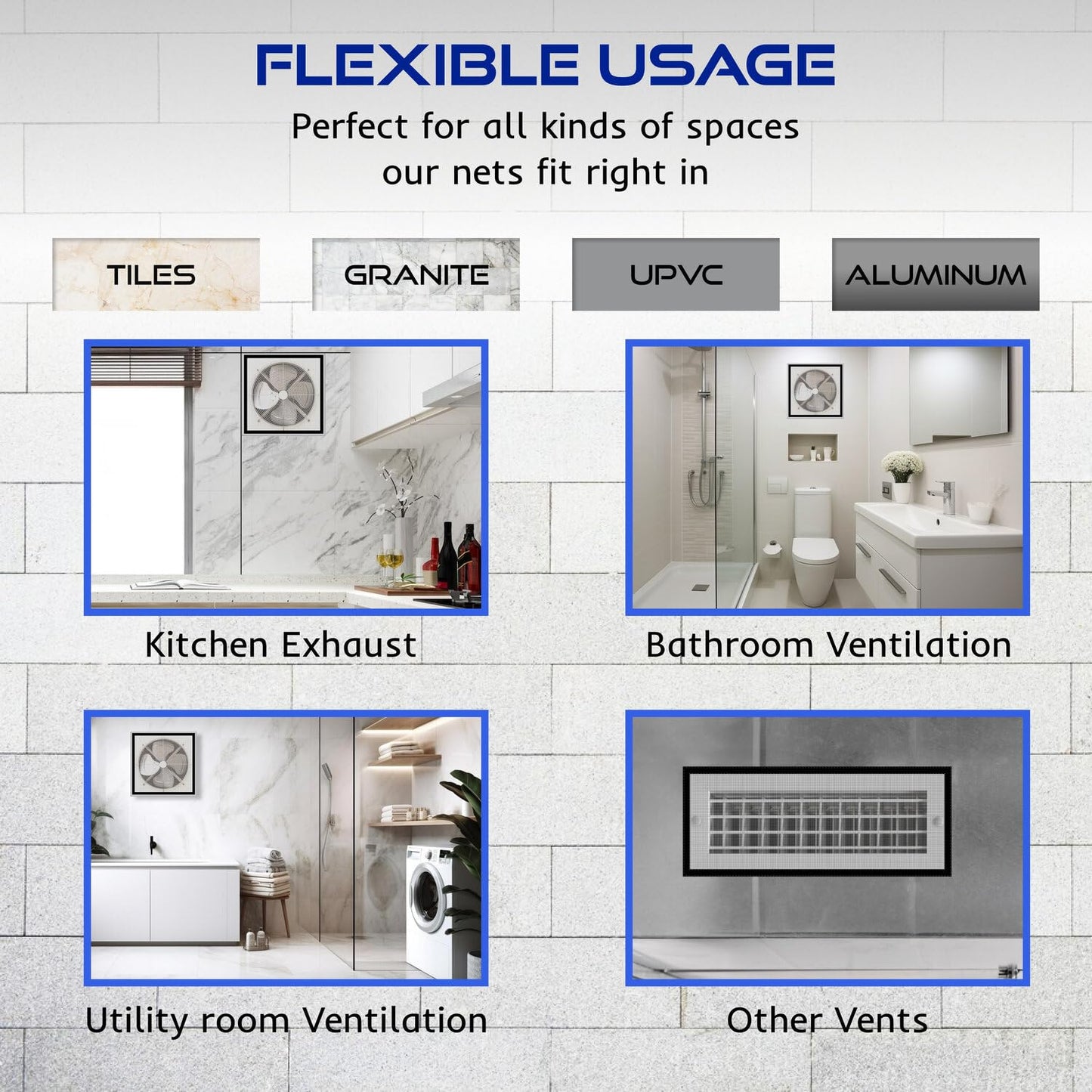 Classic Mosquito Net - bathroom exhaust fan protection