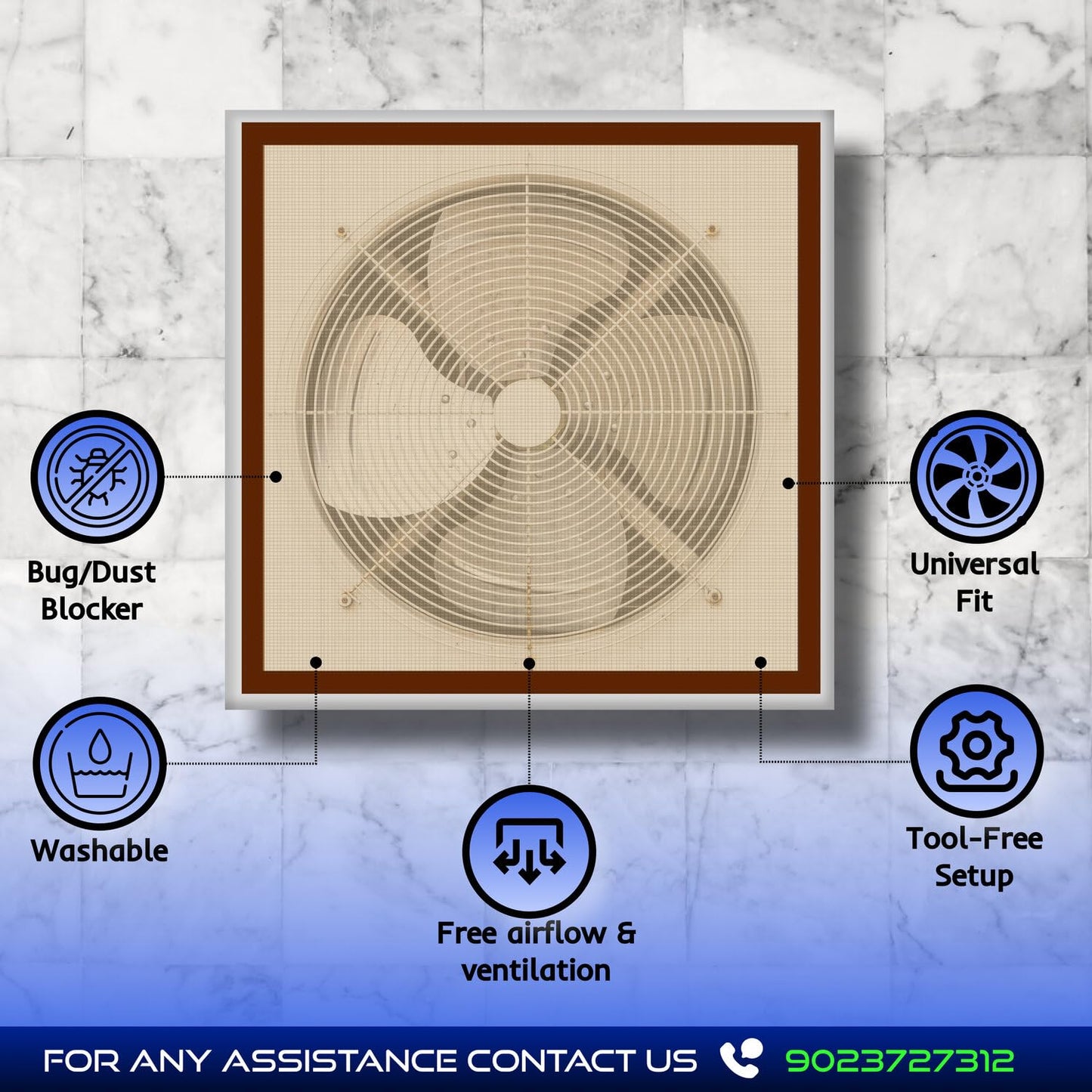 Classic Mosquito Net - Easy Install for Exhaust Fans