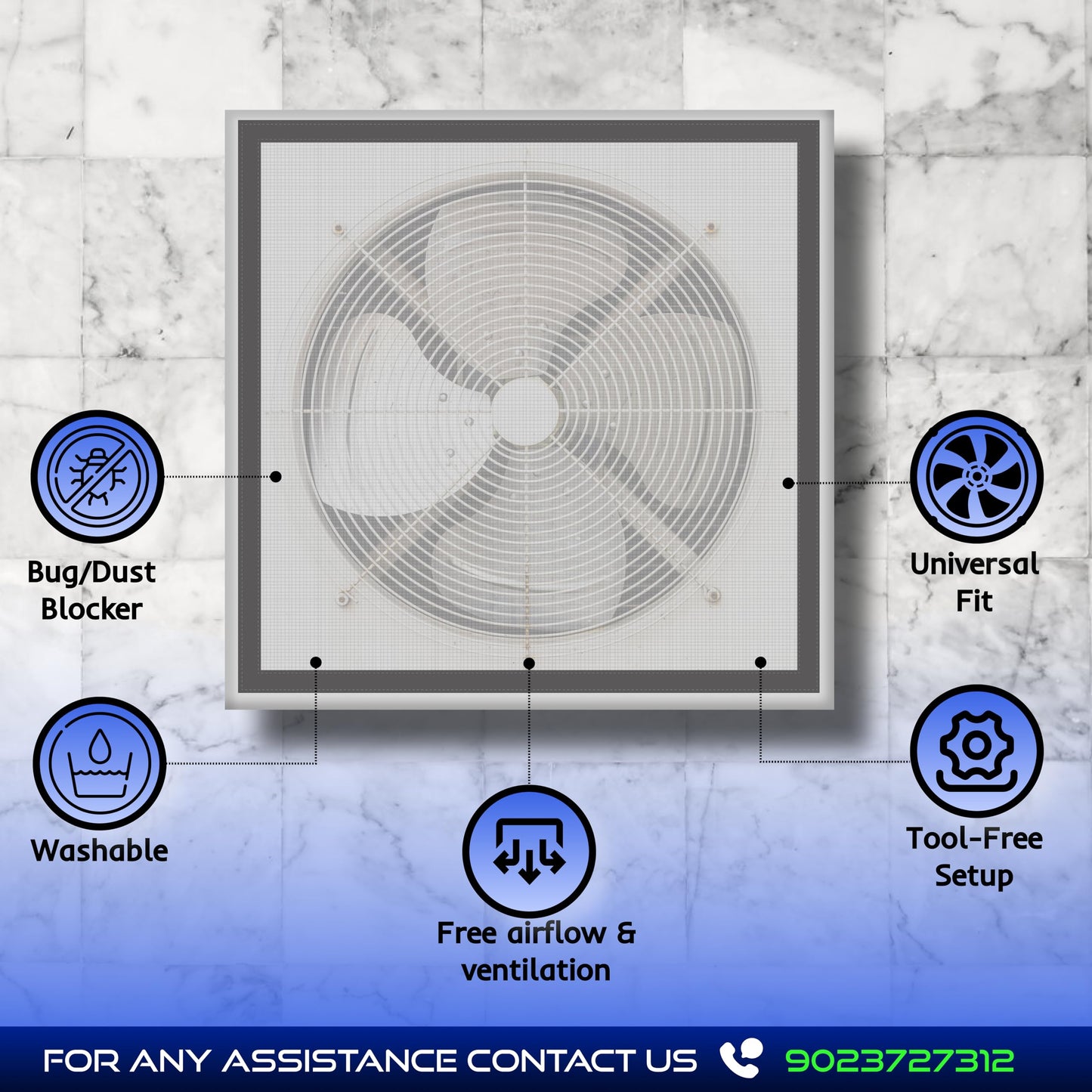 Classic Mosquito Net - Easy installation for exhaust fans
