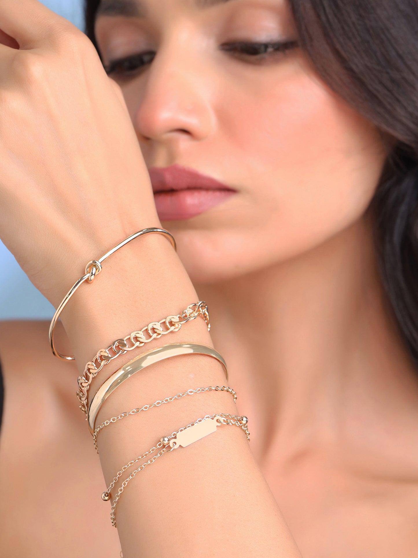 Yellow Chimes gold plated bracelet set - Stylish party jewelry