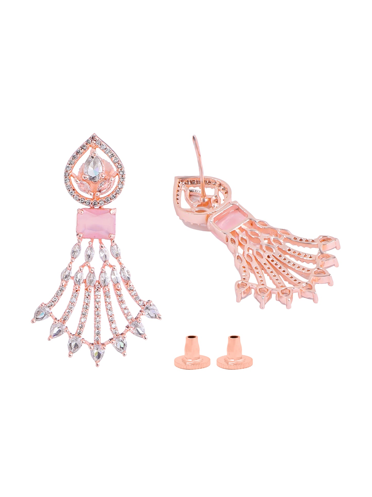 Yellow Chimes American Diamond Necklace Set - Wedding Wear