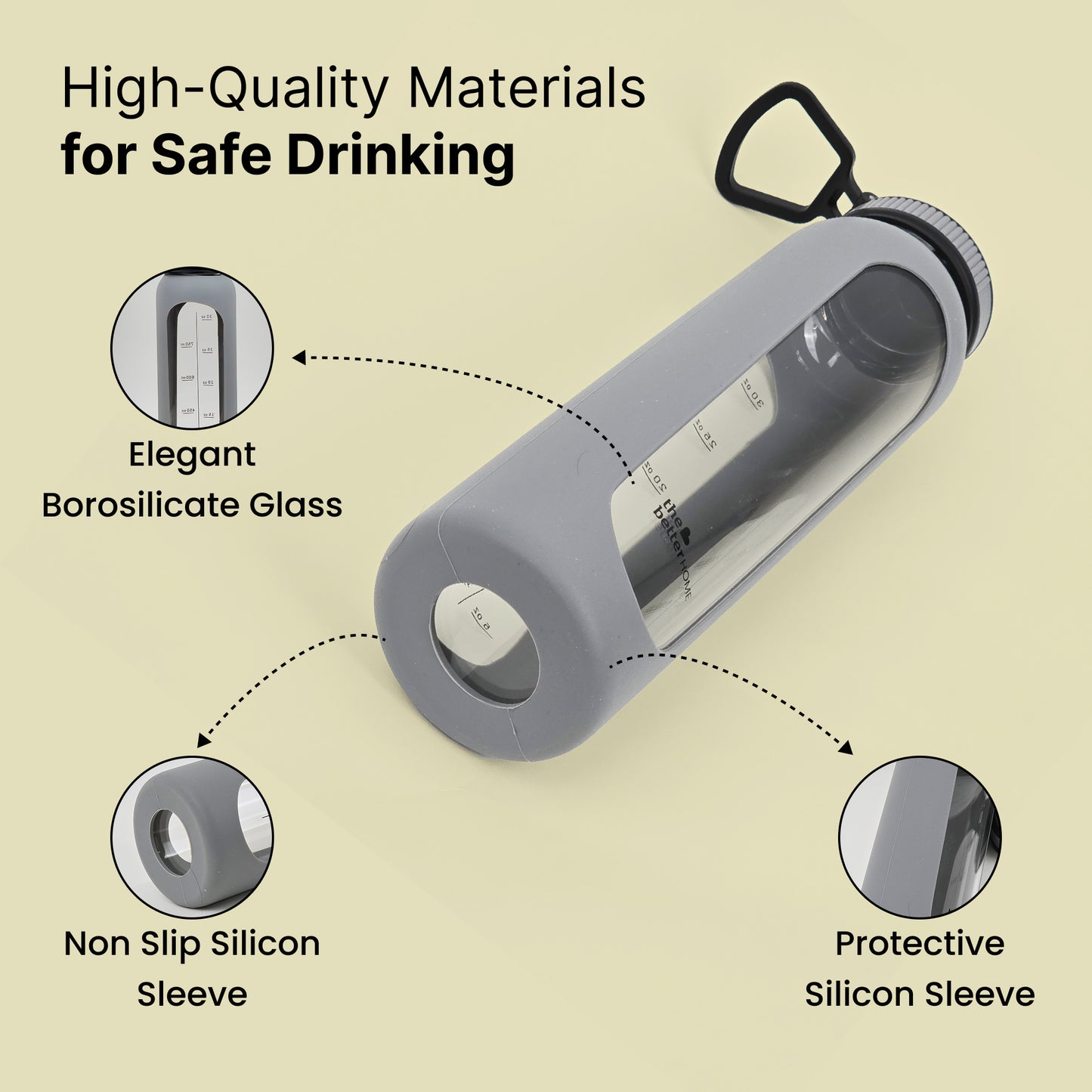 The Better Home silicone sleeve glass bottle - travel essential