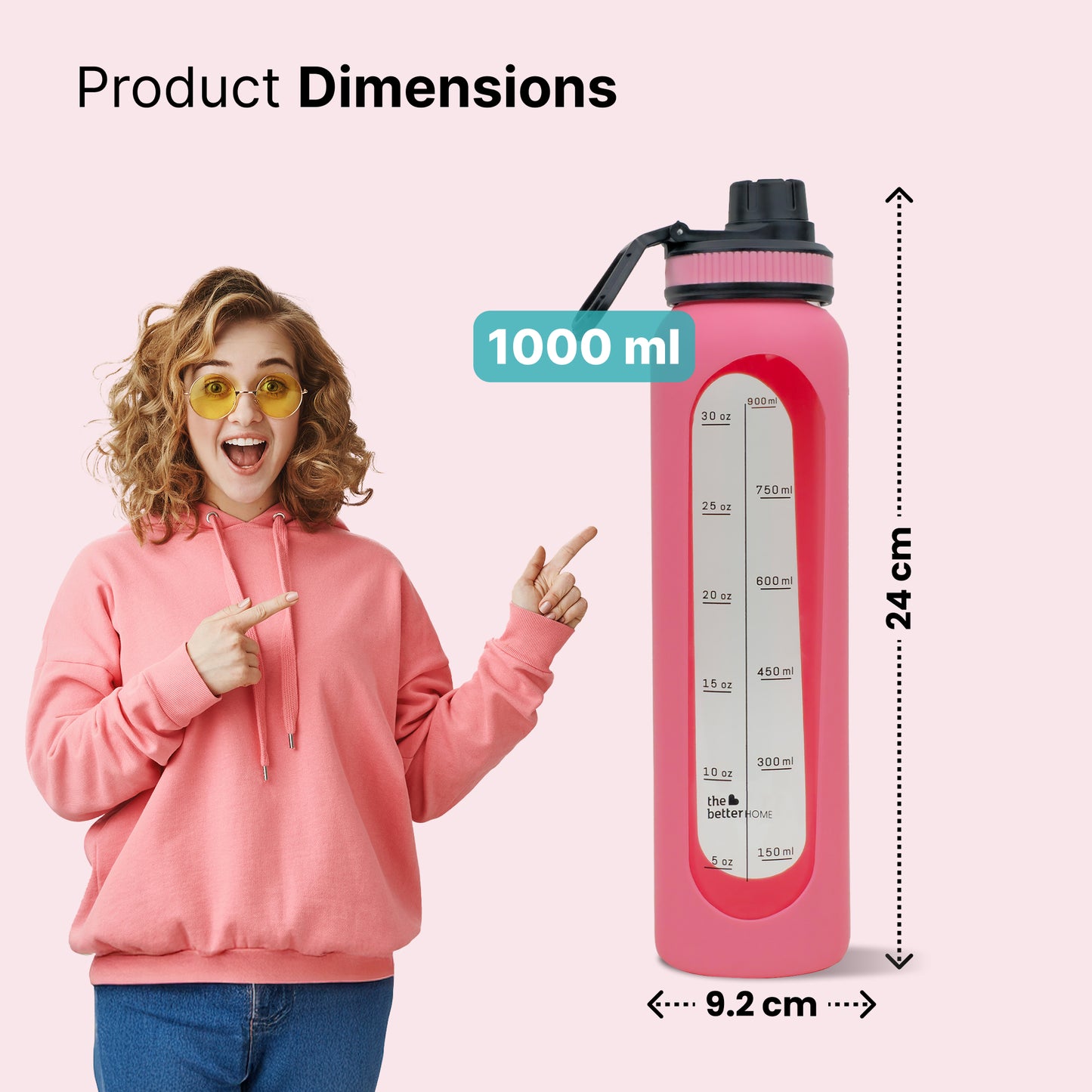 The Better Home borosilicate glass sipper - travel hydration