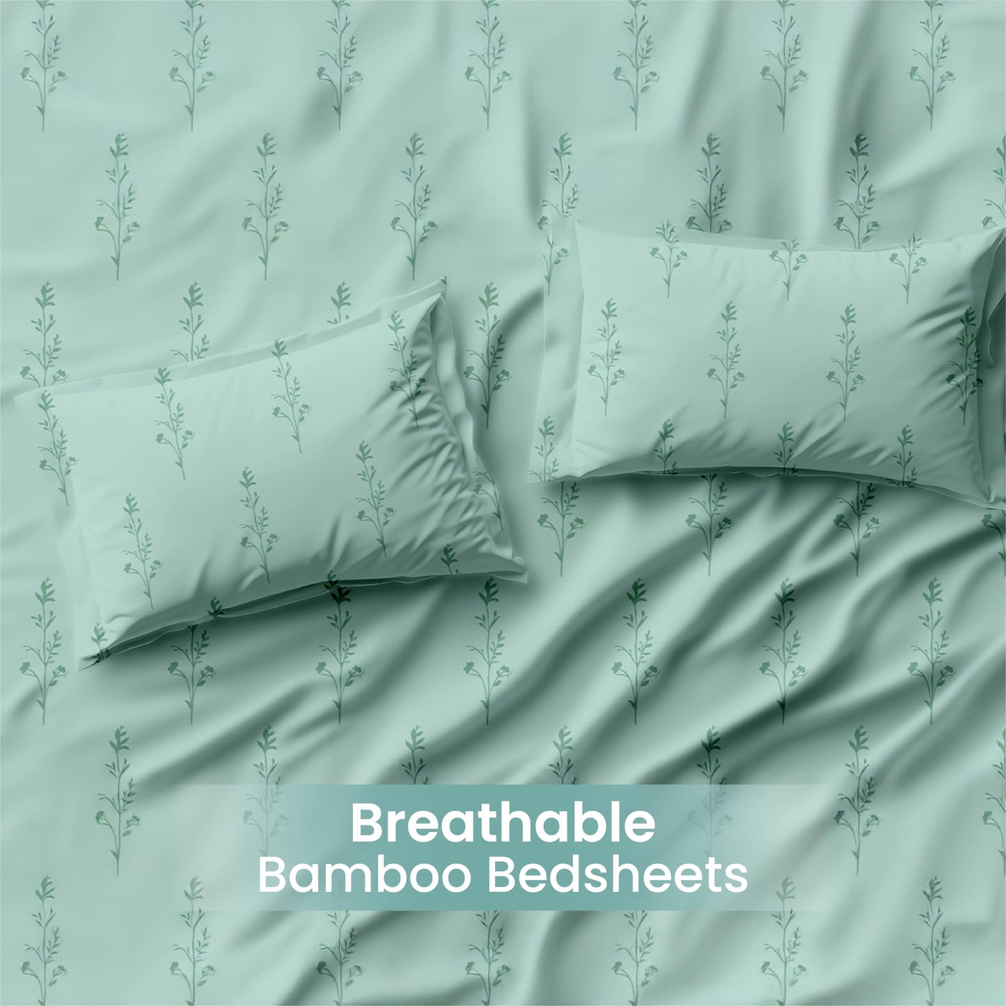 Mush bamboo bedsheet - floral print detail