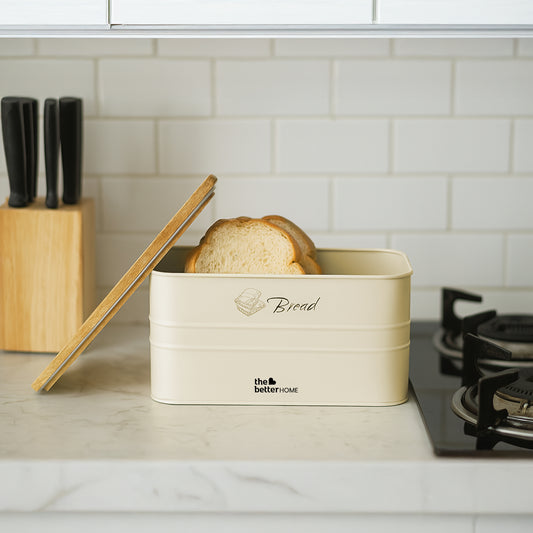 The Better Home bread box - Unique wooden lid functionality