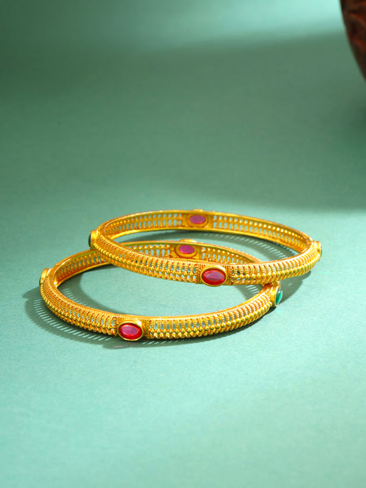 Yellow Chimes gold bracelets - stylish party wear