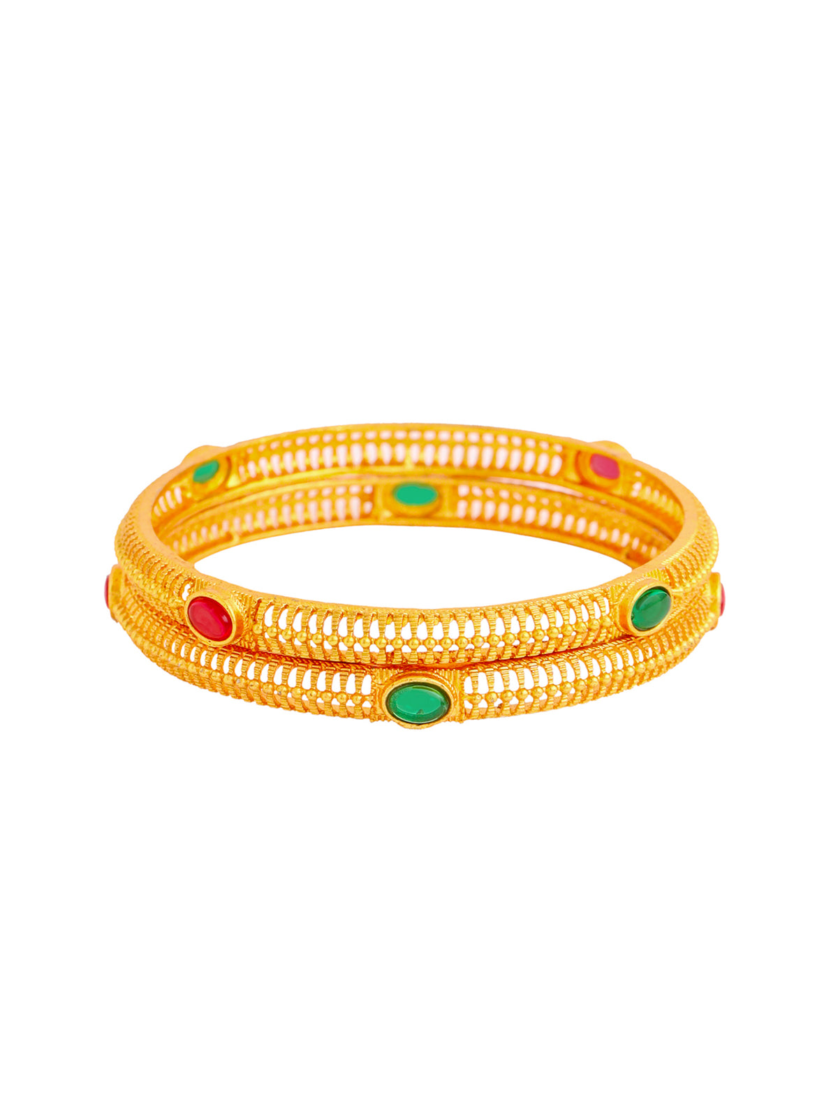 Yellow Chimes gold plated bangles - traditional women's jewelry