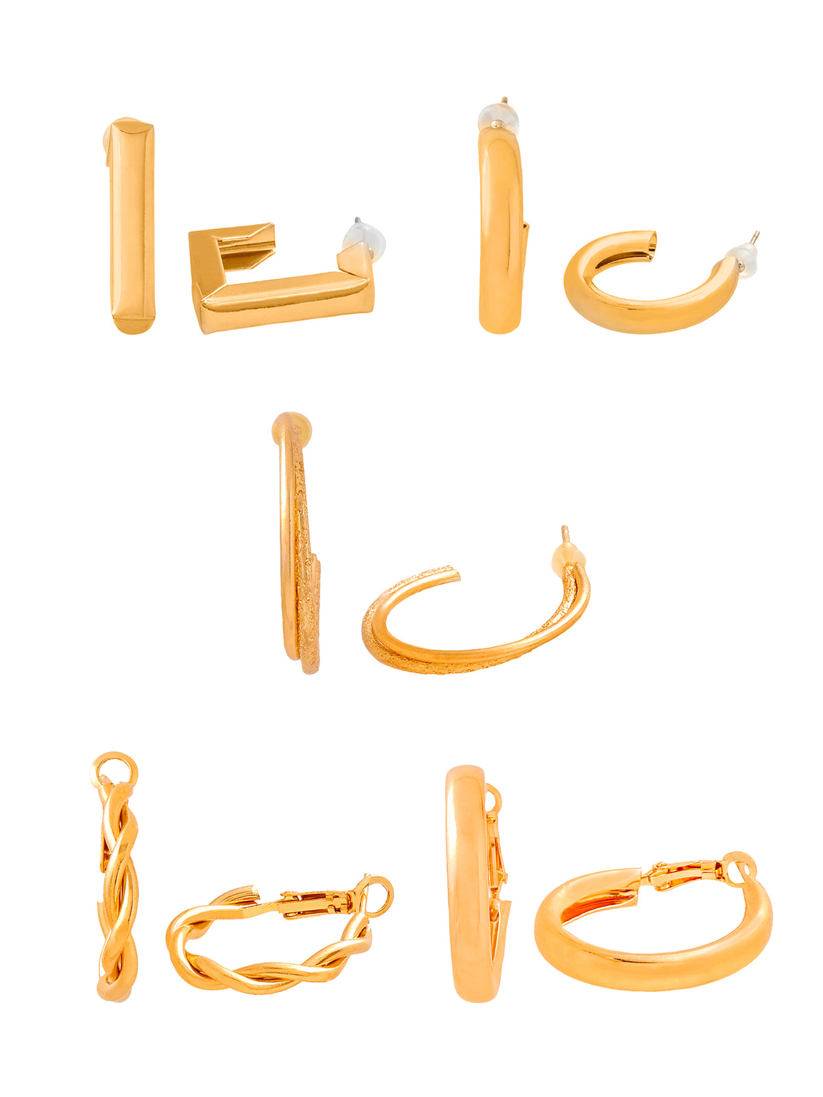 Yellow Chimes gold plated hoop earrings - stylish daily wear