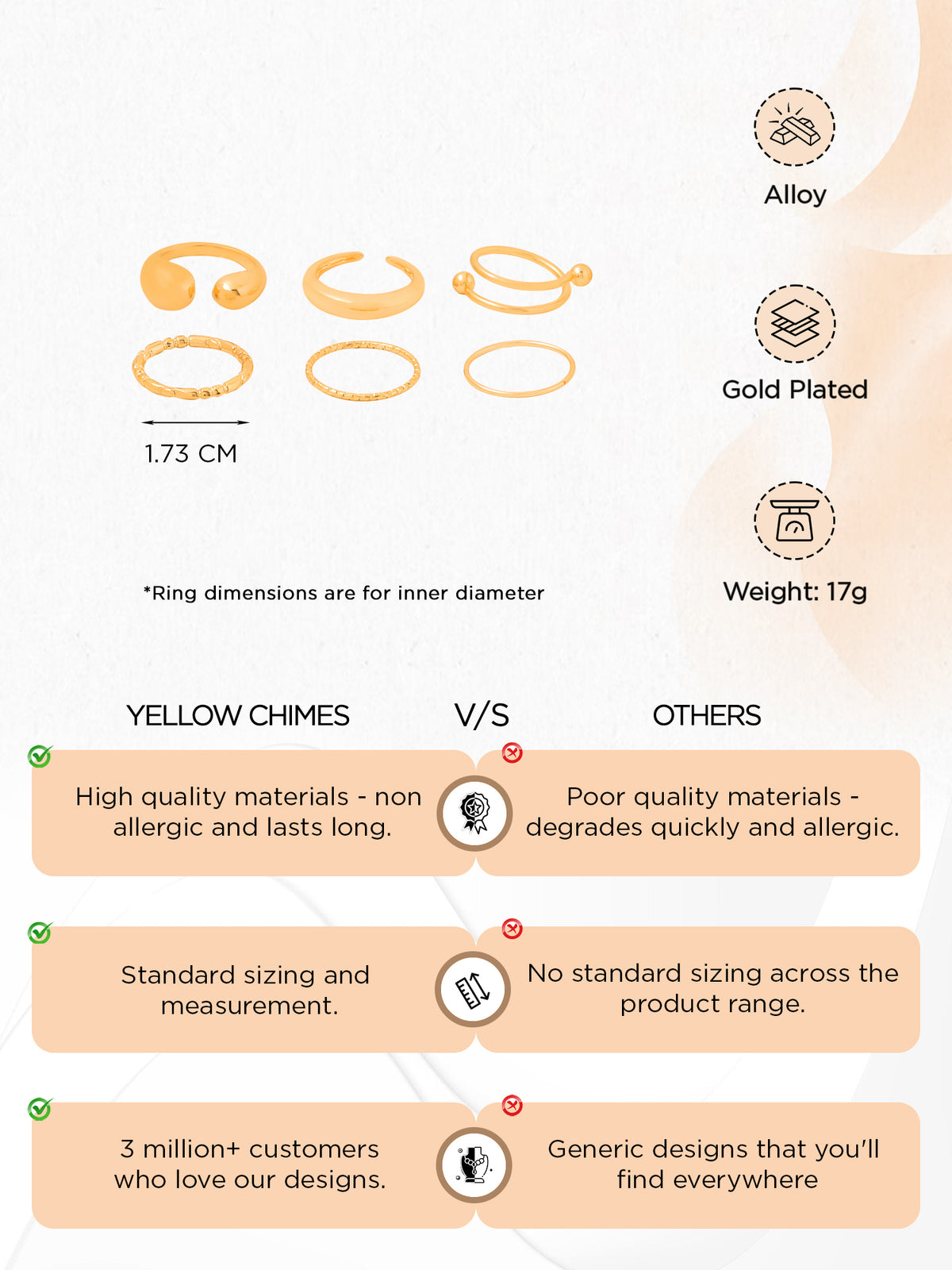 Yellow Chimes gold rings - romantic date night accessory