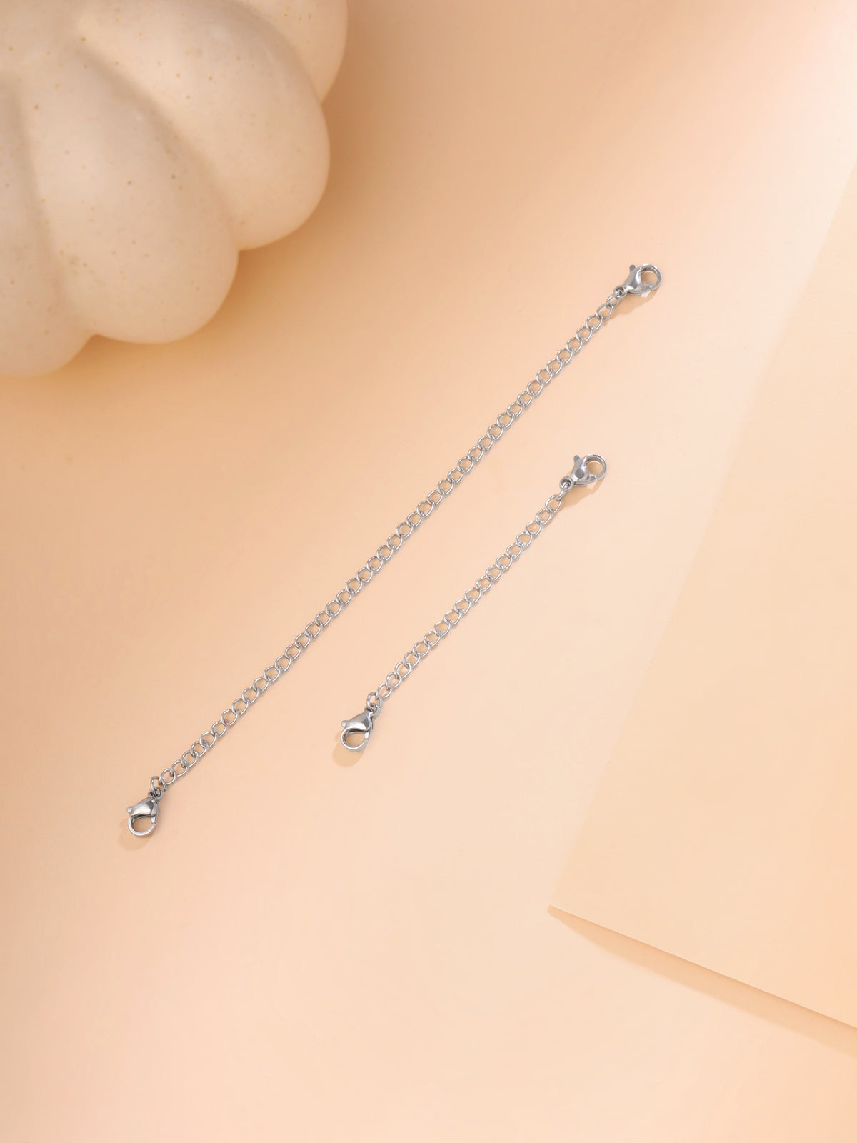 Rhodium plated chain extenders - secure and stylish