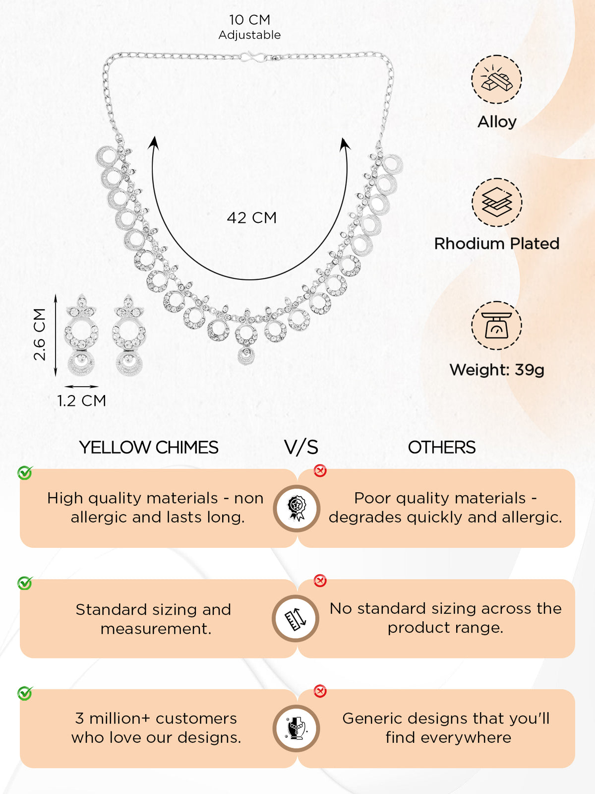 Yellow Chimes elegant jewelry set - Ideal for gifts