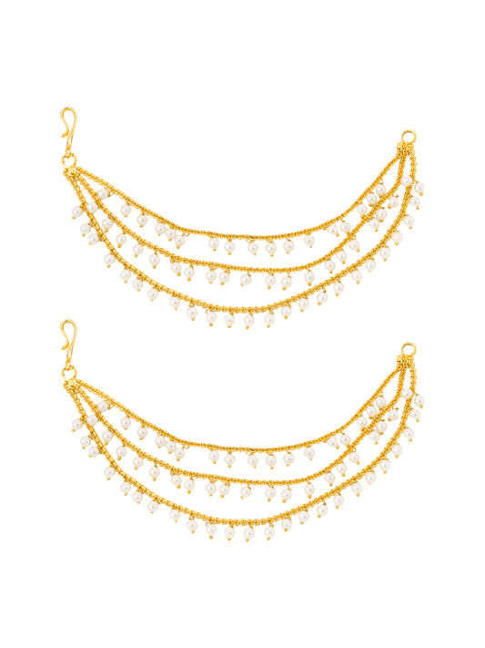 Yellow Chimes Gold Ear Chains - Chic earrings packaged in a gift box