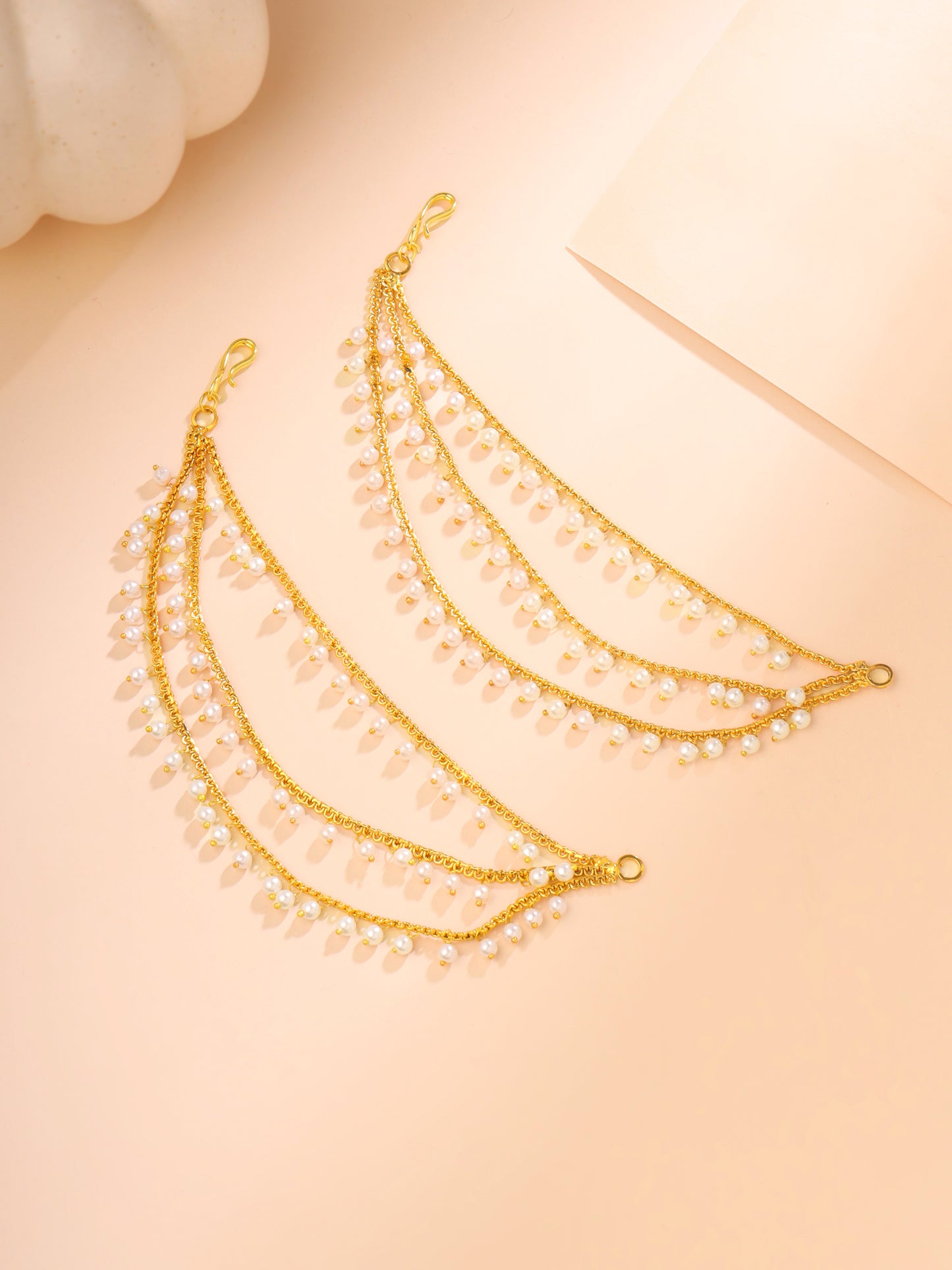 Yellow Chimes Gold Ear Chains - Wedding jewelry for women
