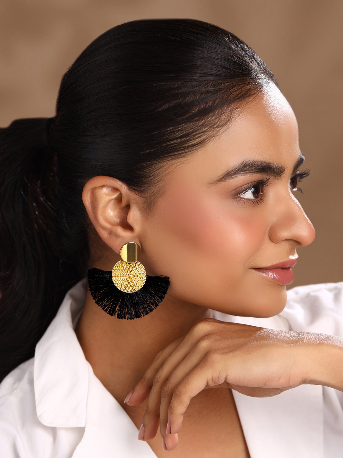 Yellow Chimes gold tone drop earrings - for casual parties