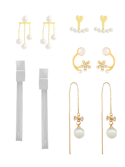 Yellow Chimes pearl studded earrings - anniversary gift option