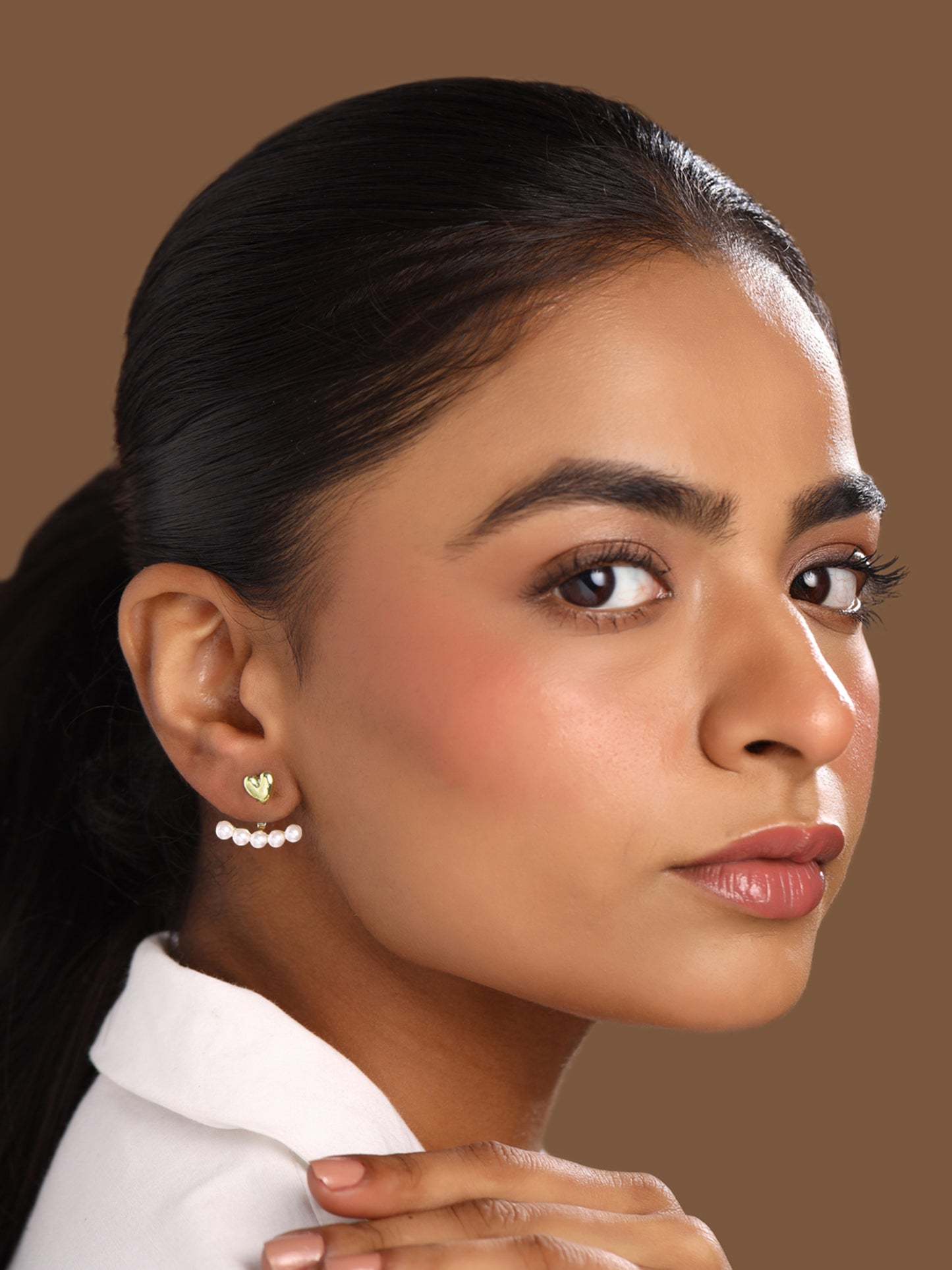 Yellow Chimes stylish pearl studs - perfect for parties