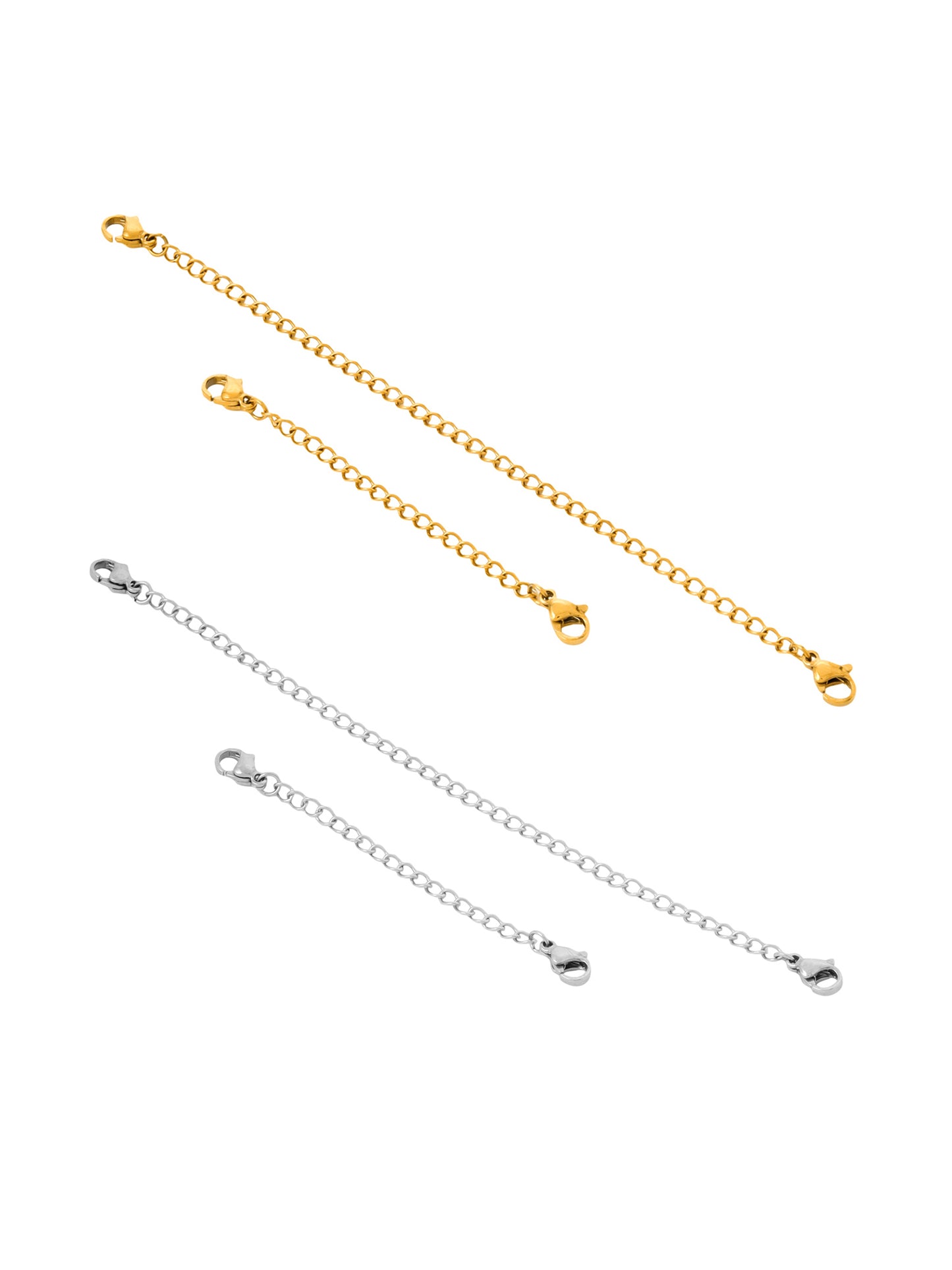 Yellow Chimes rhodium plated extenders - secure and elegant