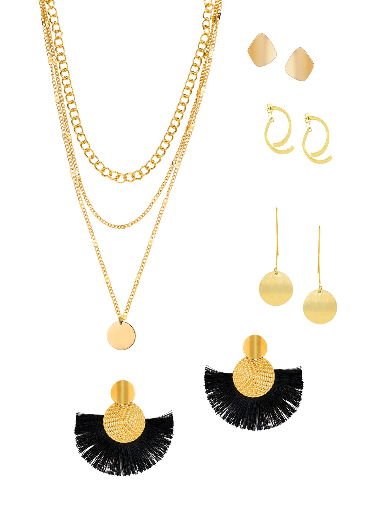 Yellow Chimes layered necklace - versatile styling accessory