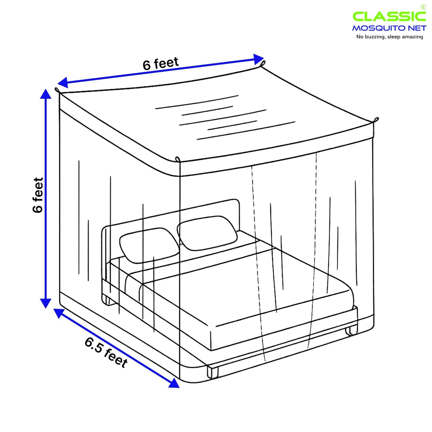 Classic Mosquito Net - Blue color for home decor