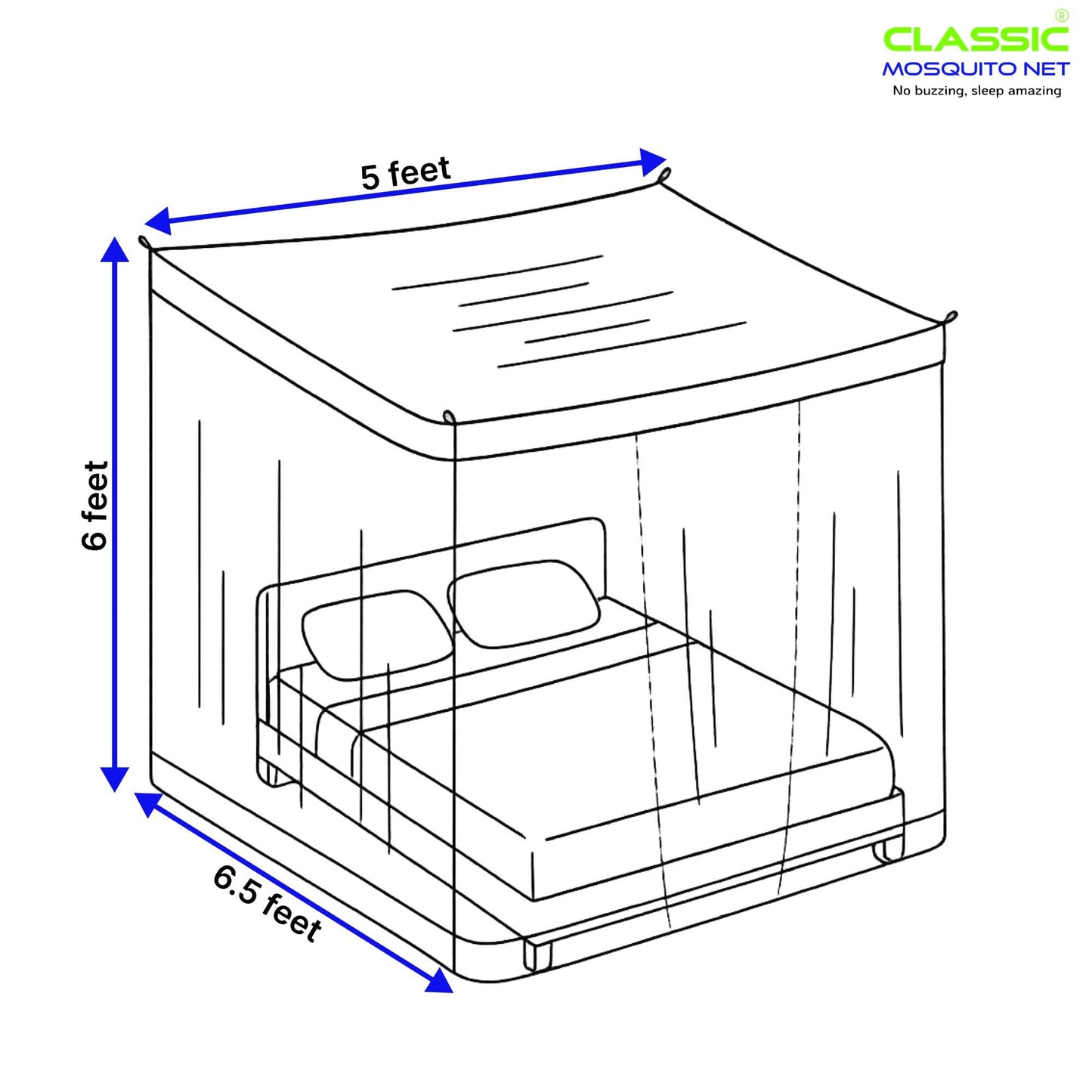 Classic Mosquito Net - Queen Size Bed breathable mesh