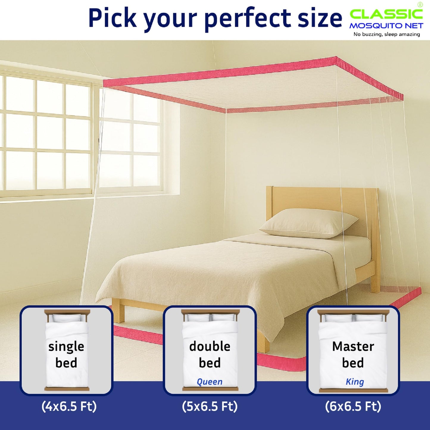 Classic Mosquito Net - Easy entry with double zipper