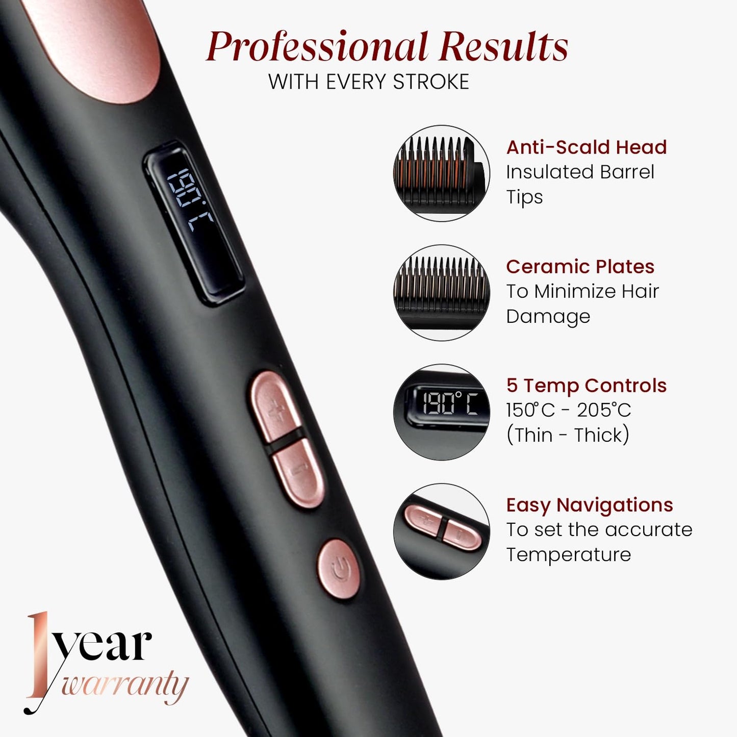 Urban Yog hair straightening brush - travel friendly