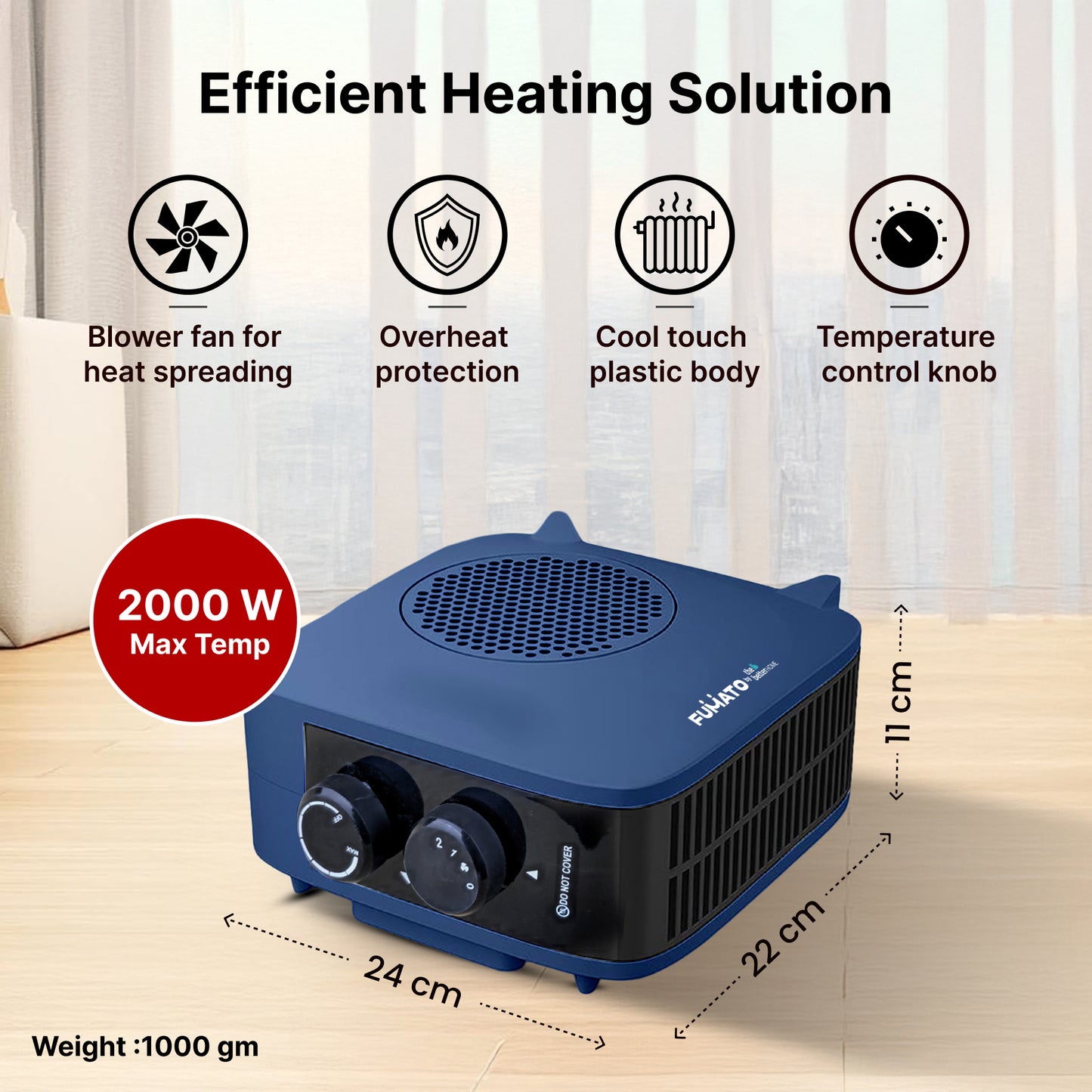 Fumato Mini Room Warmer - Efficient heating in living rooms