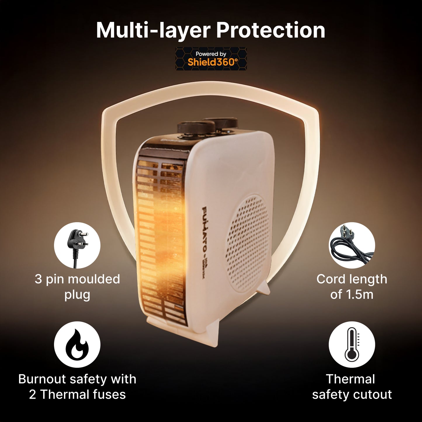 Fumato electric heater - innovative dual placement design