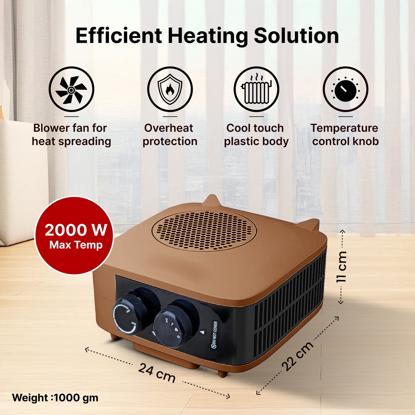 FUMATO 2000W room heater - living room warmth