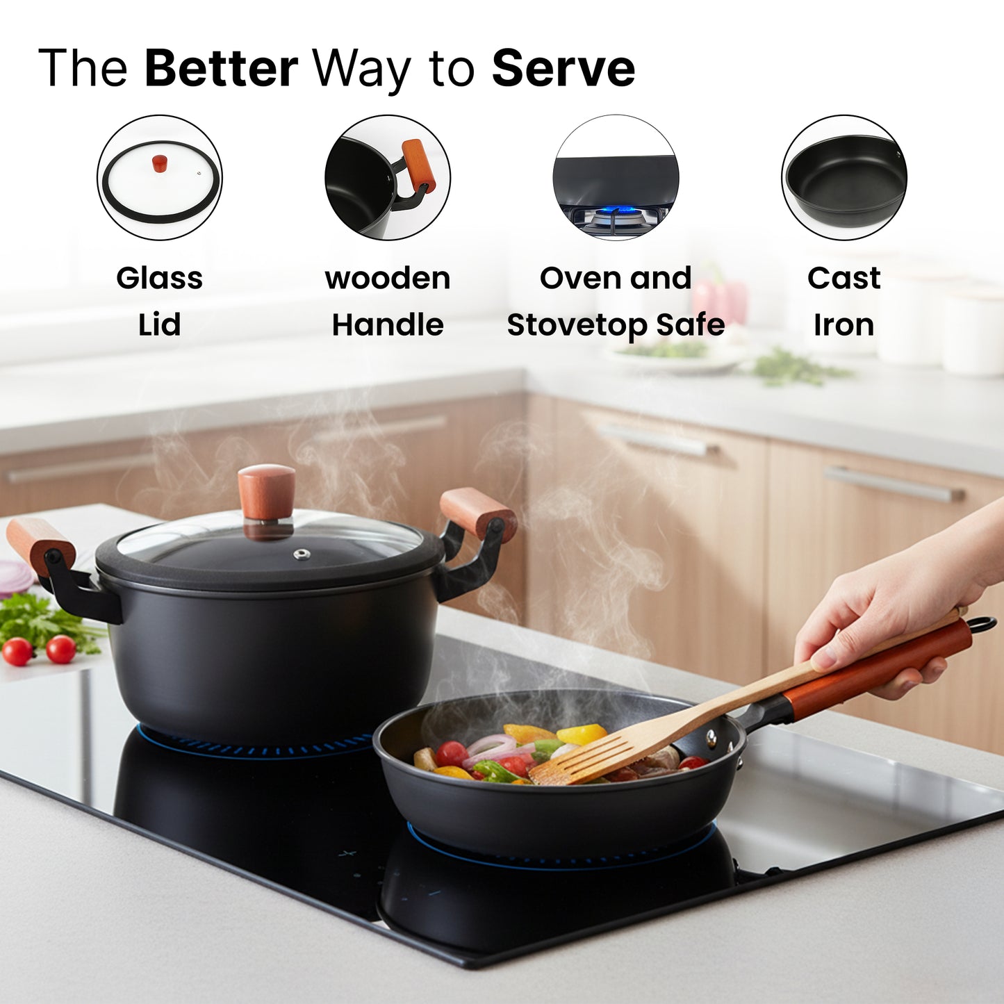 The Better Home cast iron frying pan - dishwasher safe for easy cleaning