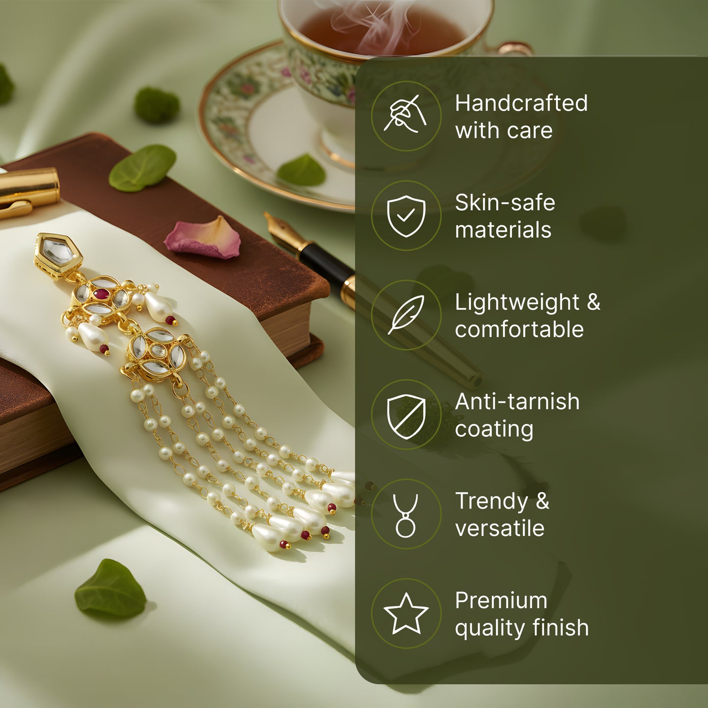 Yellow Chimes gold-plated earrings - wedding wear