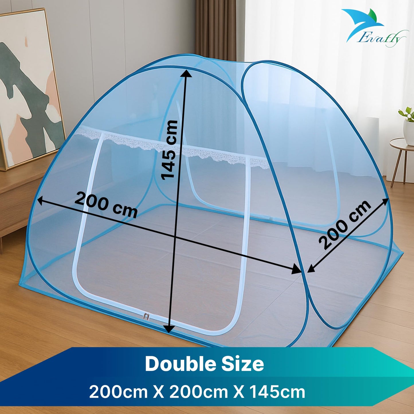 Evafly full blue mosquito net - stylish bedroom decor