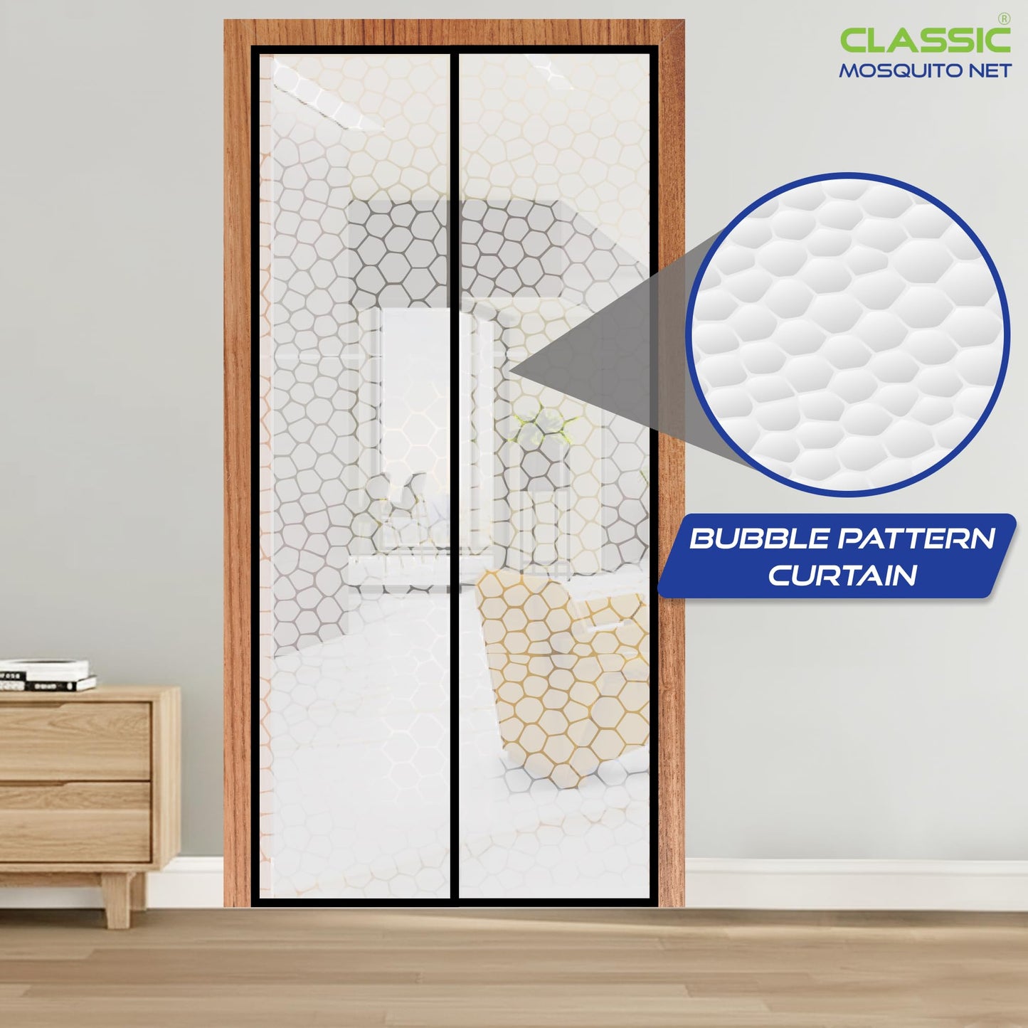Classic Mosquito Net AC Door Curtain - Magnetic closure for easy access