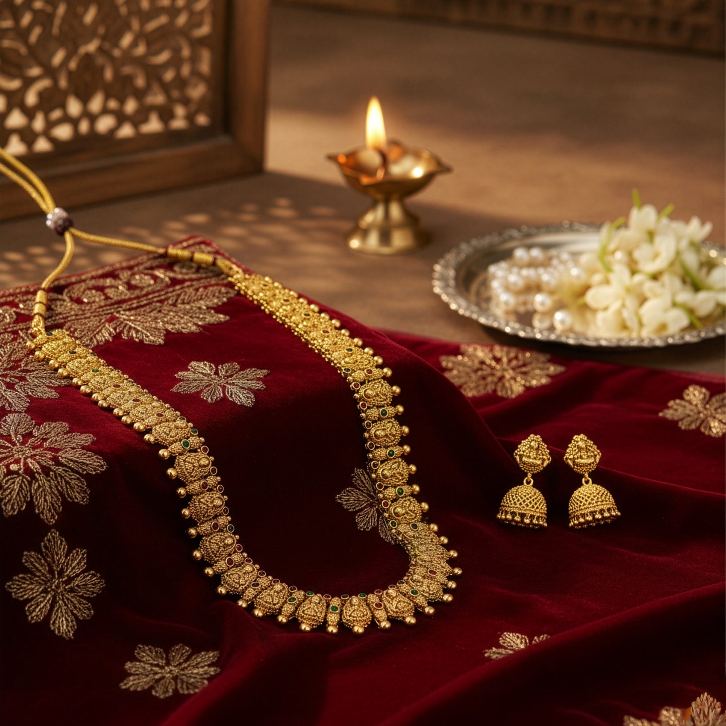 Yellow Chimes jhumka earrings - cultural celebration outfit