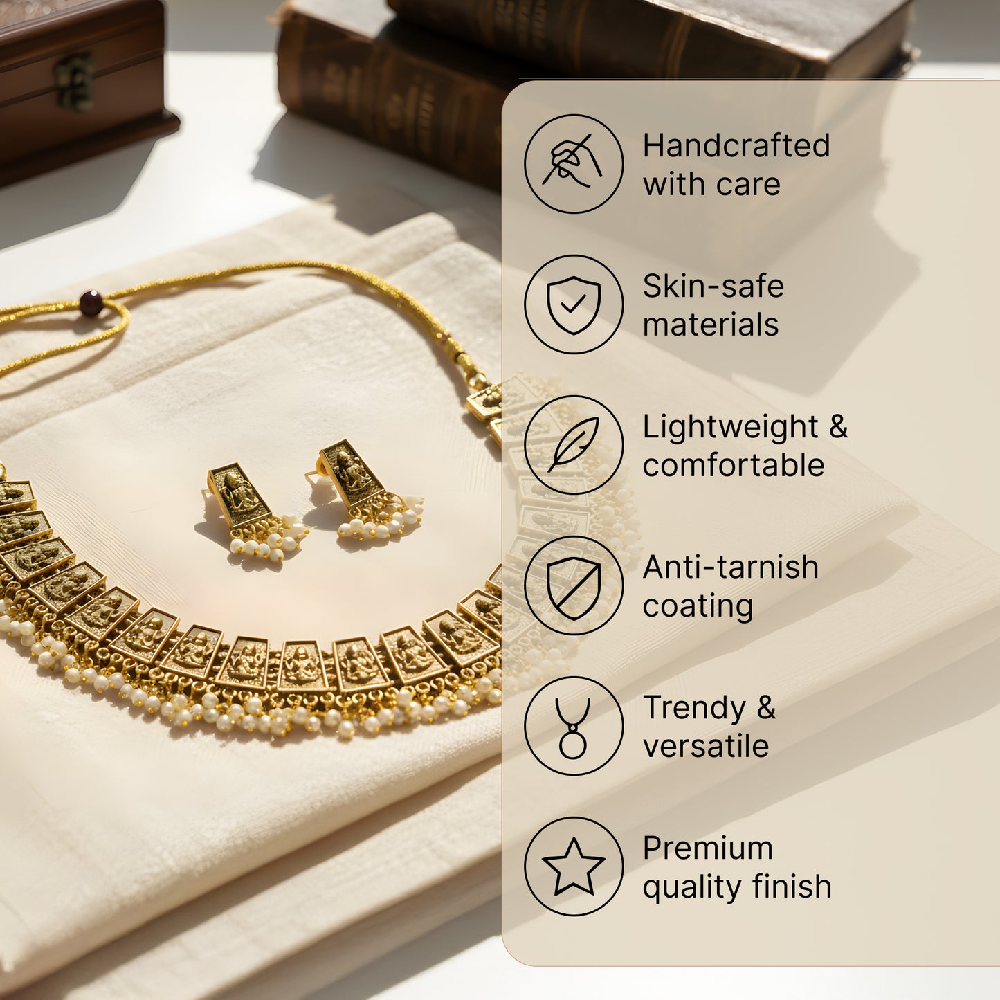 Yellow Chimes festive jewellery set - elegant ethnic wear