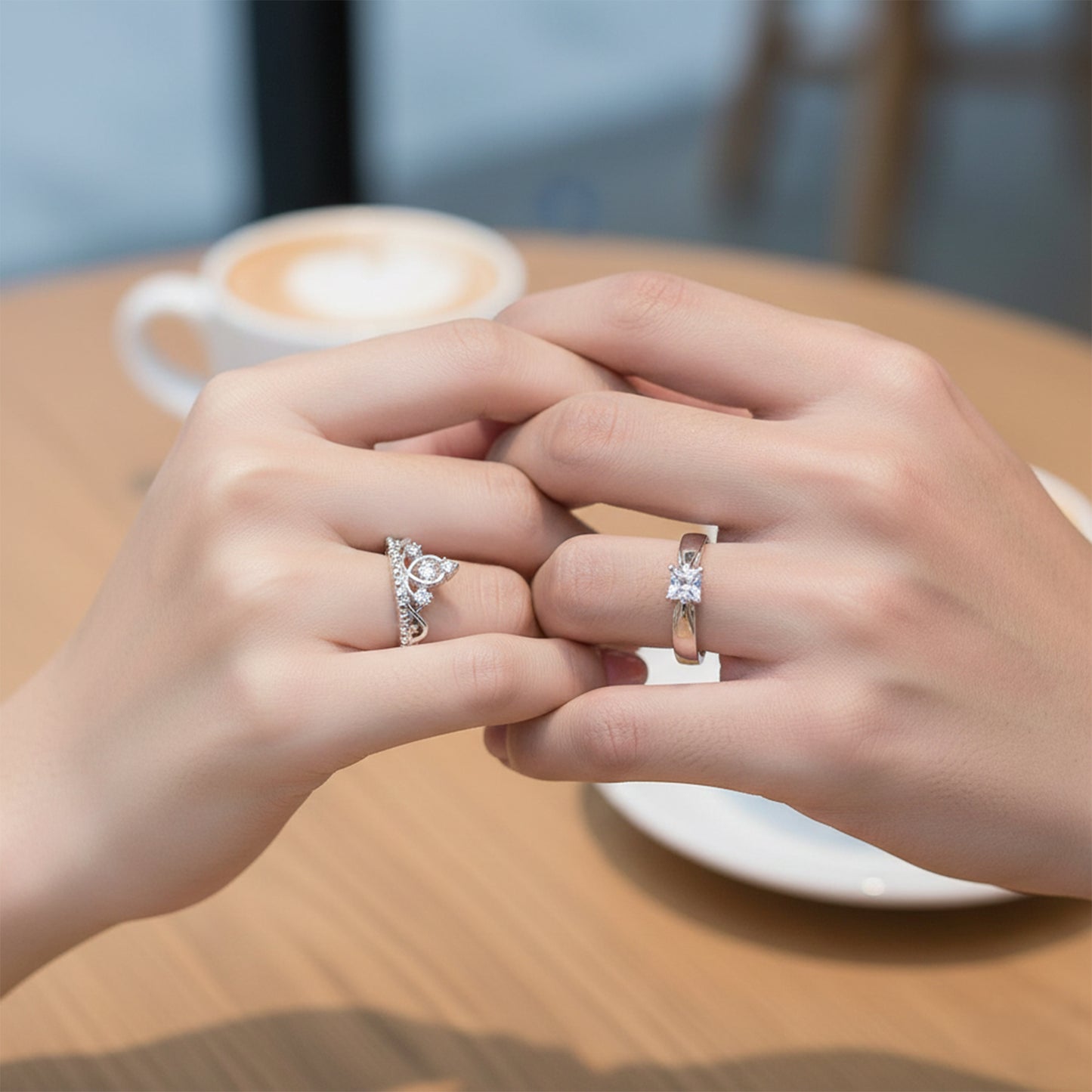 Yellow Chimes Silver Plated Rings - Beautiful Gift for Couples