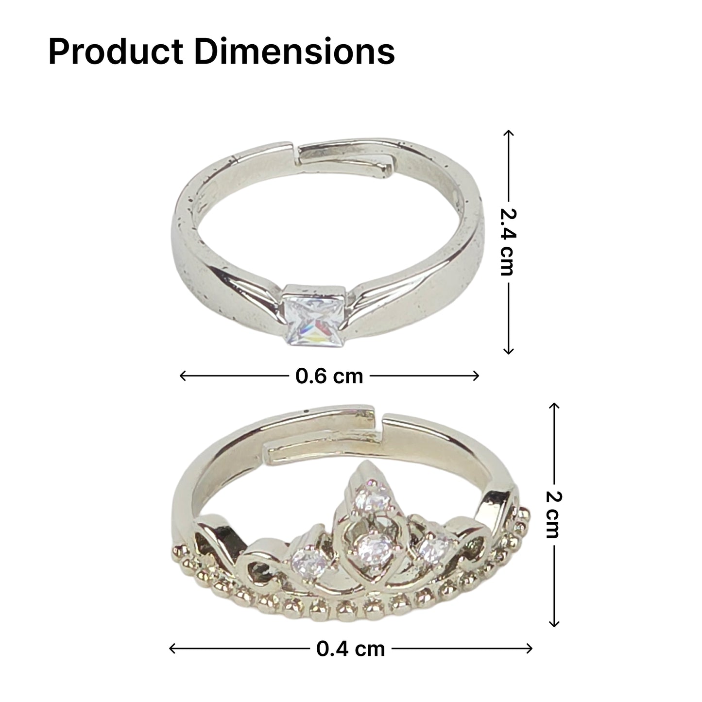 Yellow Chimes Adjustable Couple Rings - Versatile for All Occasions