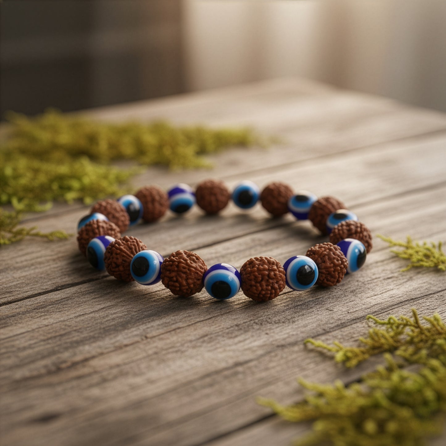 Yellow Chimes Rudraksha Evil Eye Bracelet - Daily Wear