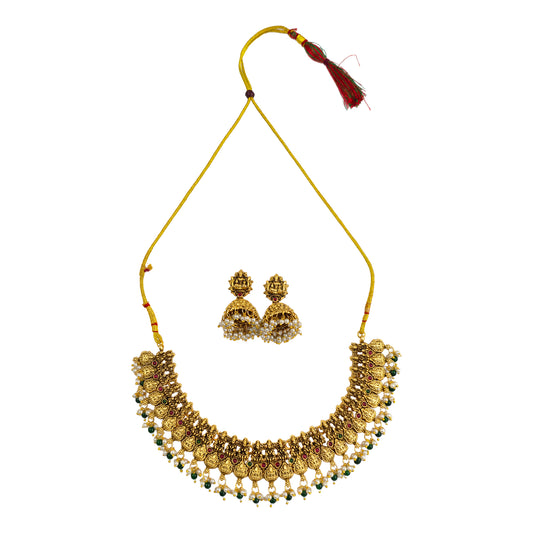 Yellow Chimes antique gold earrings - party outfit complement