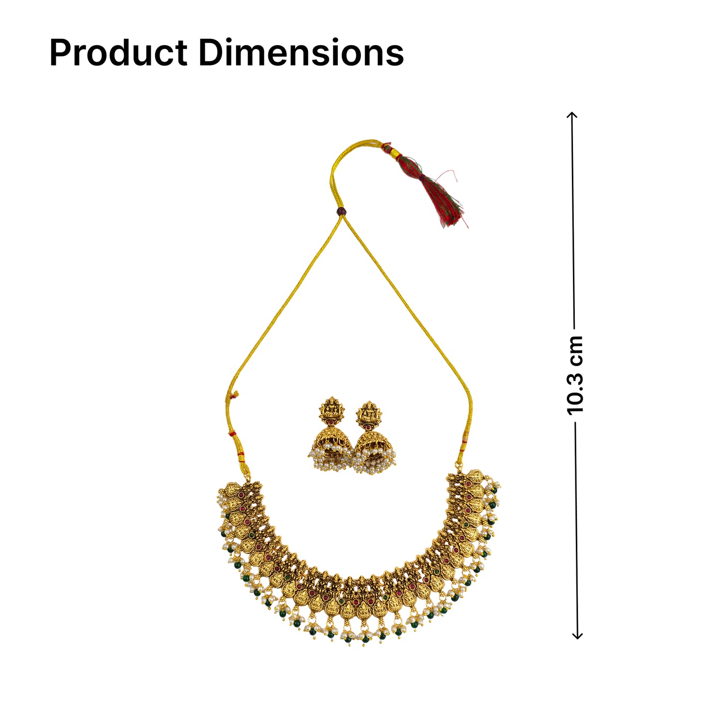 Yellow Chimes temple jewellery necklace - festive occasions