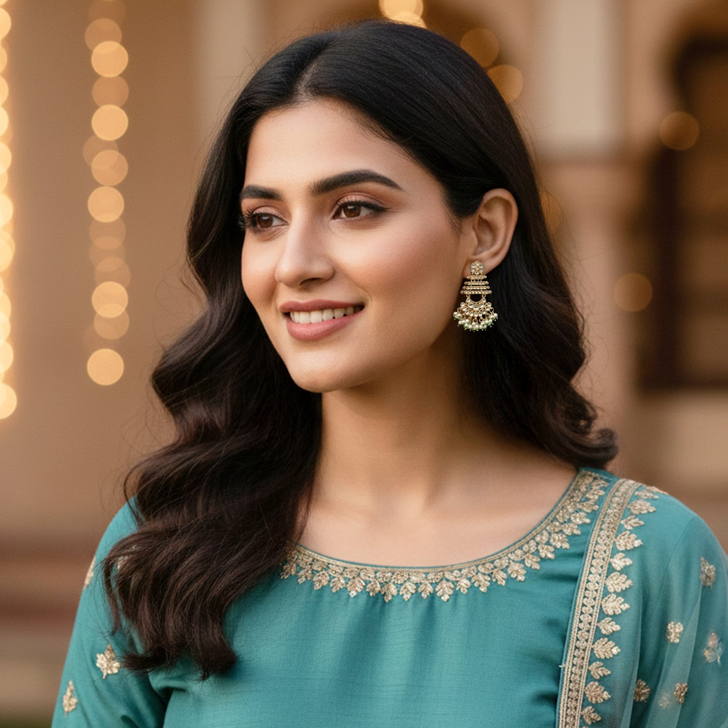 Yellow Chimes traditional earrings - enhance ethnic outfits